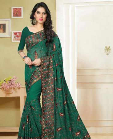 Picture of Gorgeous Green Designer Saree