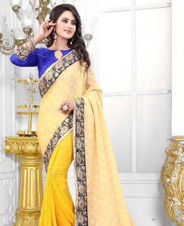 Picture of Shapely Yellow Casual Saree