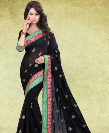 Picture of Splendid Black Casual Saree