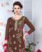 Picture of Lovely Brown Cotton Salwar Kameez