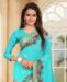 Picture of Alluring Aqua Blue Designer Saree