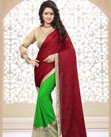 Picture of Well Formed Maroon Casual Saree