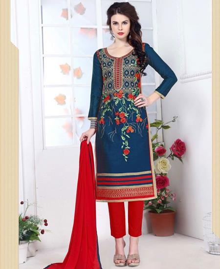 Picture of Comely Blue Cotton Salwar Kameez