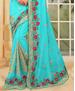 Picture of Alluring Aqua Blue Designer Saree