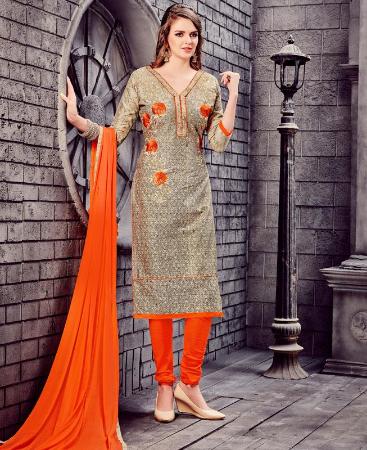 Picture of Graceful Beige Cotton Salwar Kameez