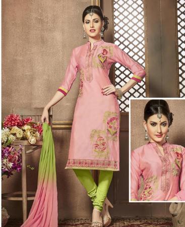 Picture of Appealing Light Pink Cotton Salwar Kameez