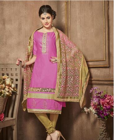 Picture of Magnificent Powder Pink Cotton Salwar Kameez