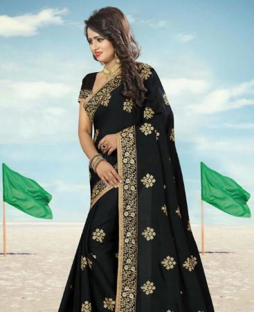 Picture of Fascinating Black Fashion Saree