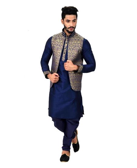 Picture of Delightful Navy Blue Kurtas