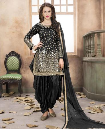 Picture of Admirable Black Patiala Salwar Kameez