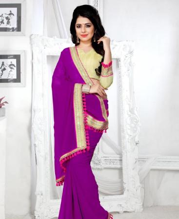 Picture of Magnificent Purple Casual Saree