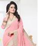 Picture of Classy Baby Pink Georgette Saree