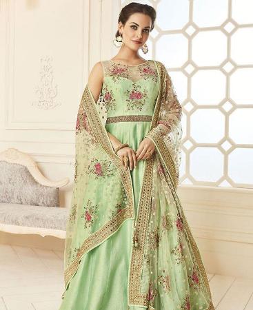 Picture of Magnificent Pista Green Readymade Gown