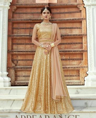 Picture of Sublime Golden Lehenga Choli