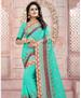 Picture of Elegant Sea Green Georgette Saree