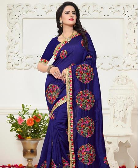 Picture of Shapely Royal Blue Designer Saree