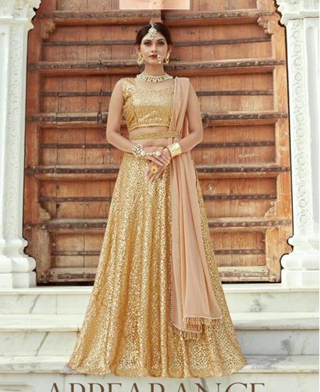 Picture of Sublime Golden Lehenga Choli