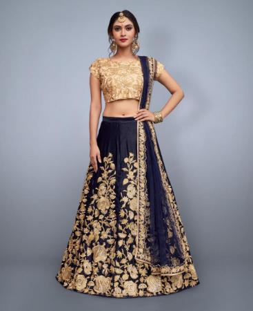 Picture of Beautiful Navy Blue Lehenga Choli