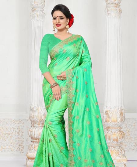 Picture of Pleasing Light Green Silk Saree