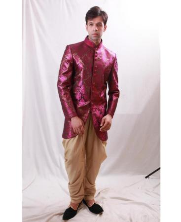 Picture of Classy Fuchsia With Gold Indo Western