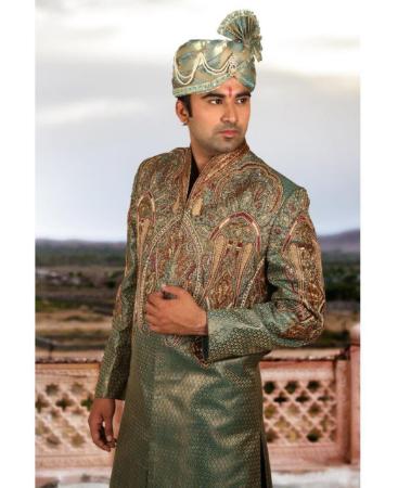 Picture of Fine Green Sherwani