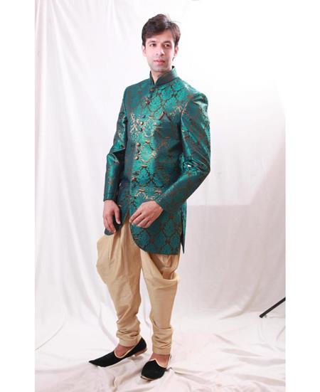 Picture of Exquisite Green With Gold Indo Western