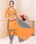 Picture of Charming Orange Cotton Salwar Kameez