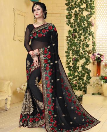 Picture of Taking Black Georgette Saree