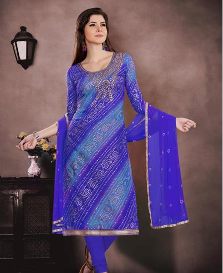 Picture of Charming Blue Straight Cut Salwar Kameez