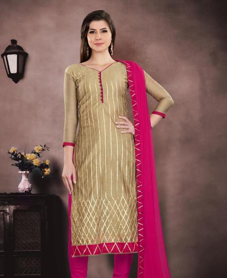 Picture of Pleasing Beige Straight Cut Salwar Kameez