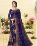 Picture of Magnificent Dark Blue Georgette Saree