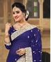 Picture of Pleasing Navy Blue Georgette Saree