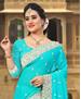 Picture of Stunning Turquoise Blue Georgette Saree