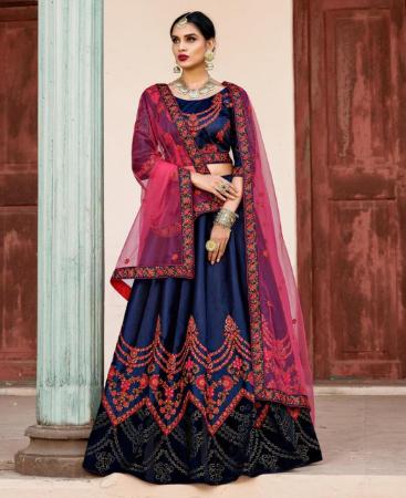 Picture of Sightly Navy Blue Lehenga Choli