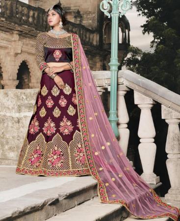 Picture of Statuesque Wine Lehenga Choli