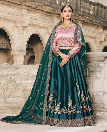 Picture of Charming Teal Green Lehenga Choli