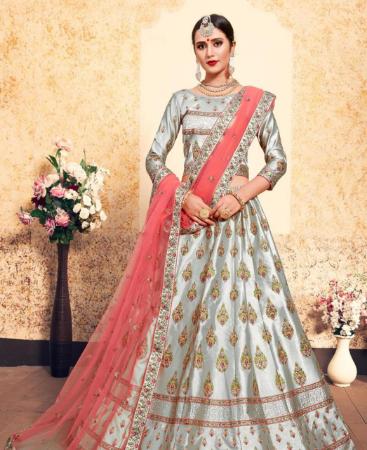 Picture of Excellent Steel Grey Lehenga Choli