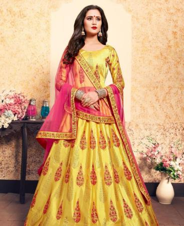 Picture of Delightful Yellow Lehenga Choli