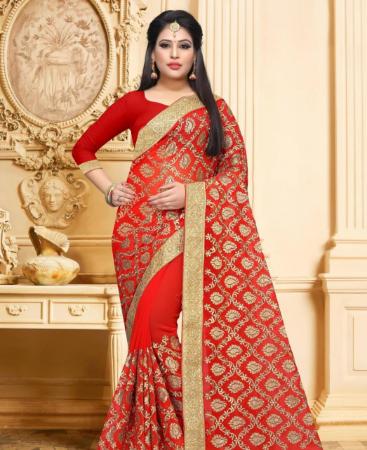 Picture of Admirable Red Georgette Saree