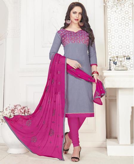 Picture of Admirable Grey Cotton Salwar Kameez