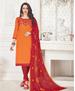 Picture of Graceful Orange Cotton Salwar Kameez