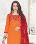 Picture of Graceful Orange Cotton Salwar Kameez