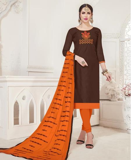 Picture of Radiant Brown Straight Cut Salwar Kameez