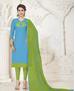 Picture of Shapely Sky Blue Straight Cut Salwar Kameez