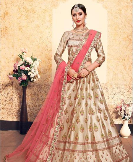 Picture of Magnificent Cream Lehenga Choli