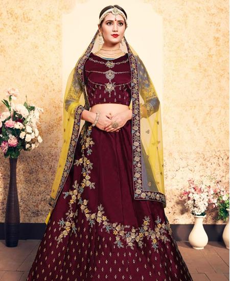 Picture of Fine Maroon Lehenga Choli