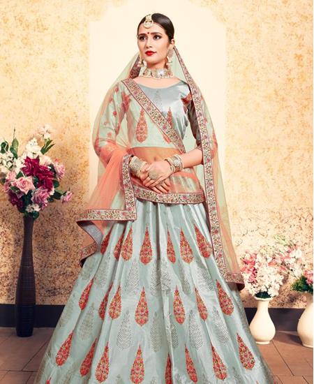 Picture of Stunning Steel Blue Lehenga Choli