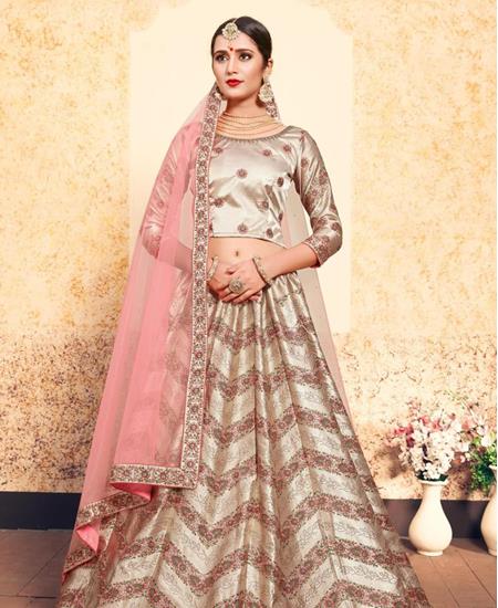 Picture of Pretty Light Beige Lehenga Choli