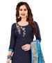 Picture of Enticing Navy Blue Cotton Salwar Kameez