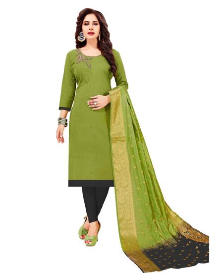 Picture of Ideal Light Green Cotton Salwar Kameez